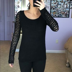 Black knit long sleeve sweater